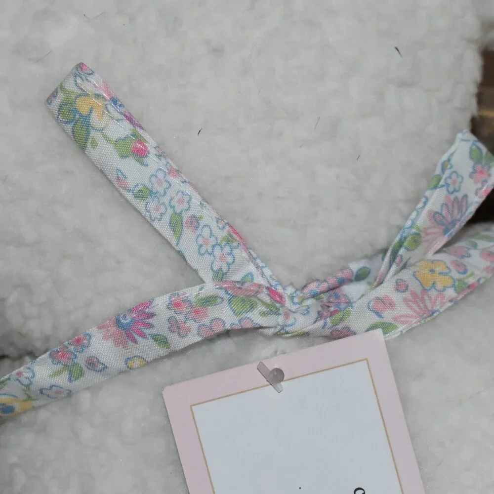 Cupcakes and Cashmere White Sherpa Easter Bunny Rabbit Pillow Spring Cottagecore